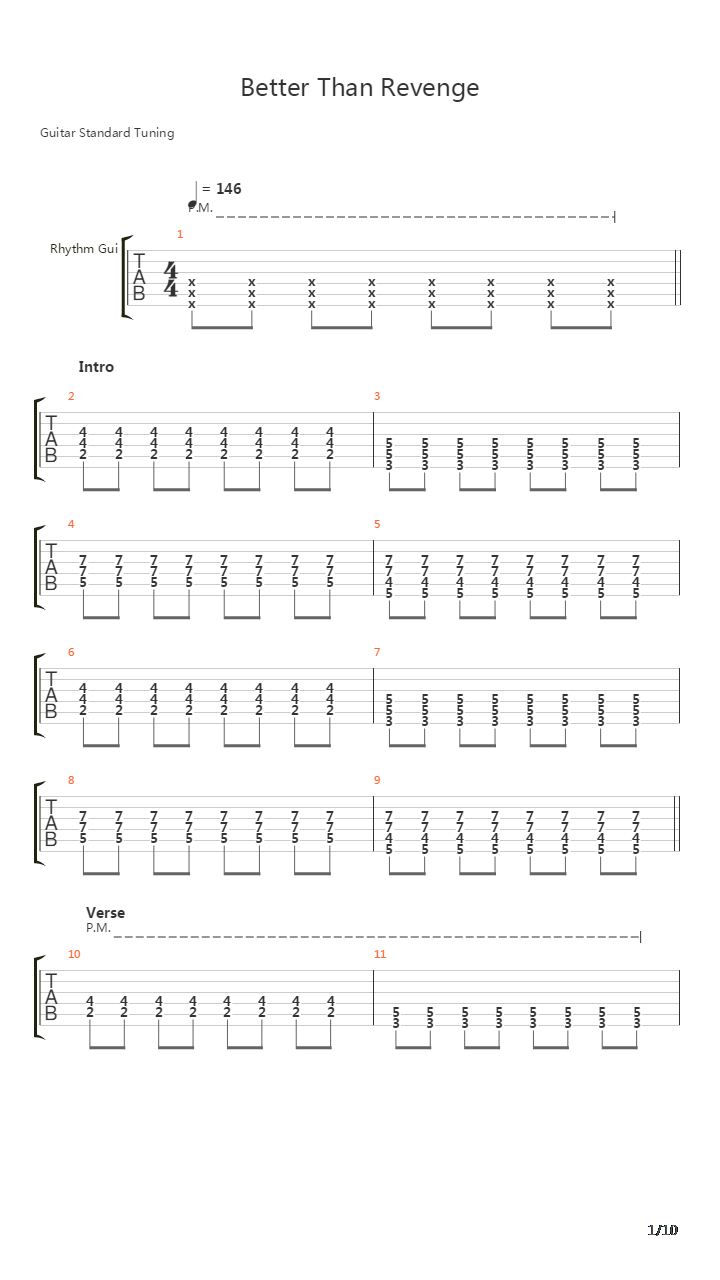 Better Than Revenge吉他谱