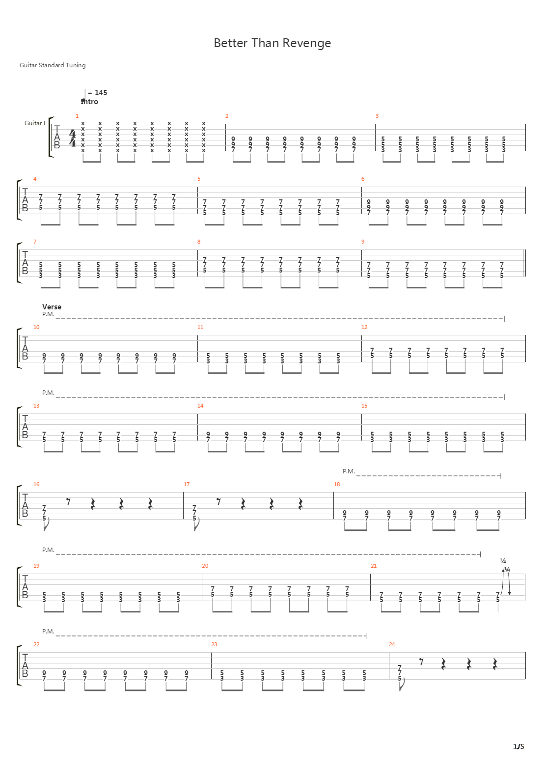 Better Than Revenge吉他谱