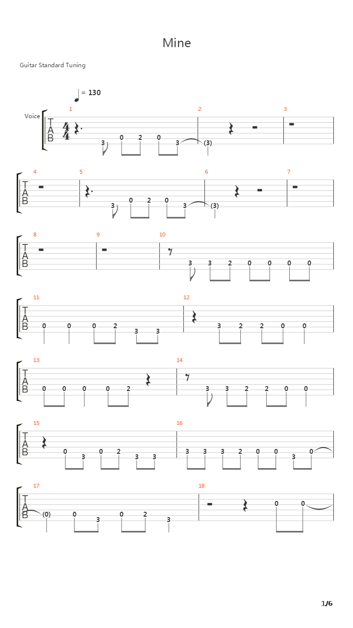 Mine吉他谱