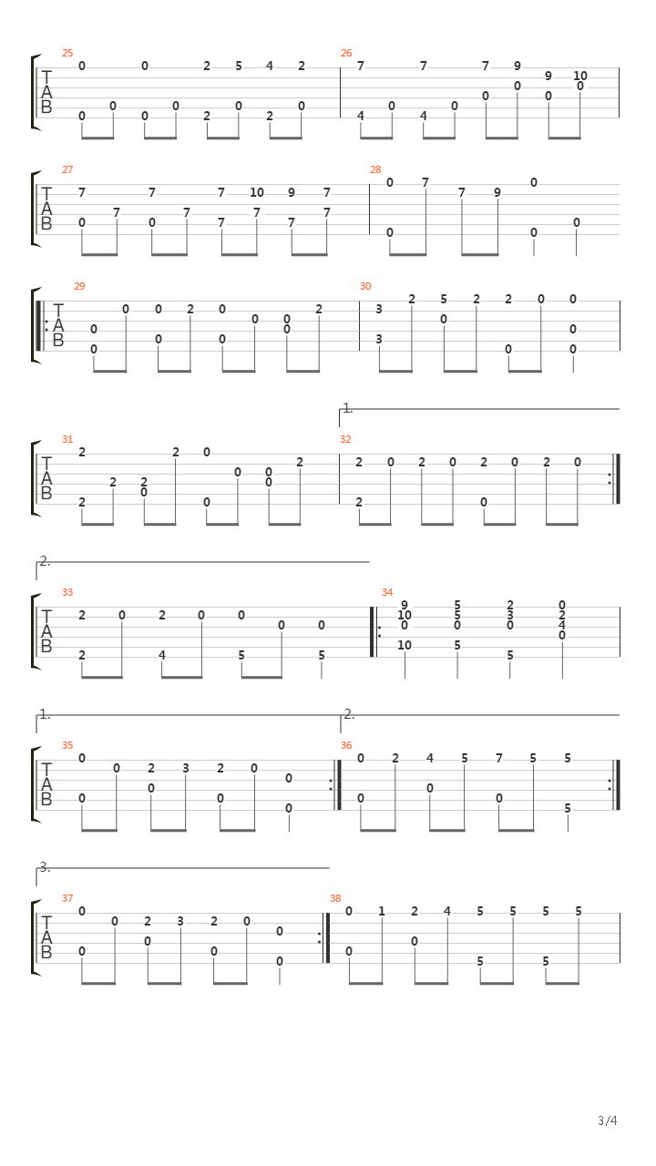 康康舞曲吉他谱