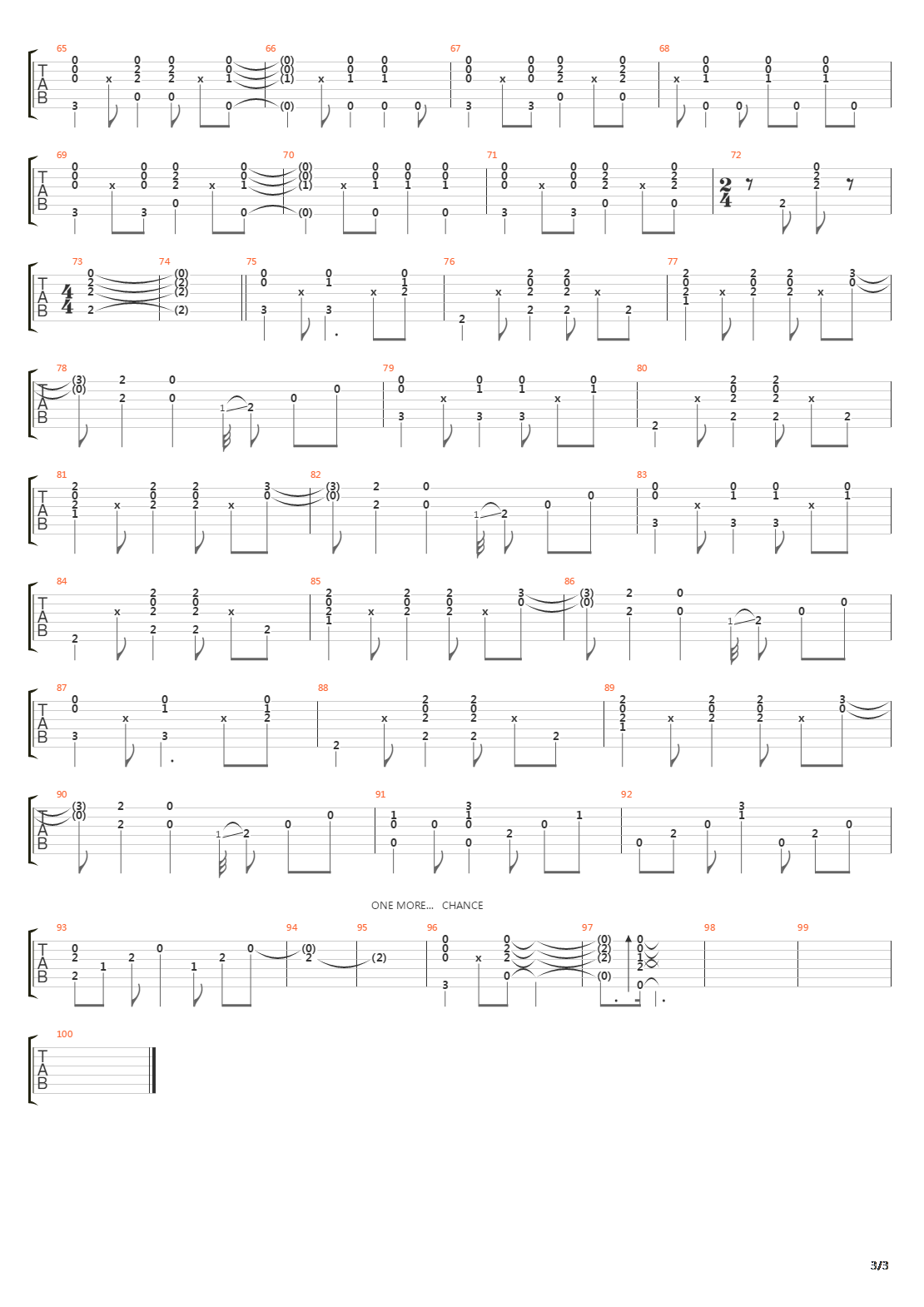 One More Chance吉他谱
