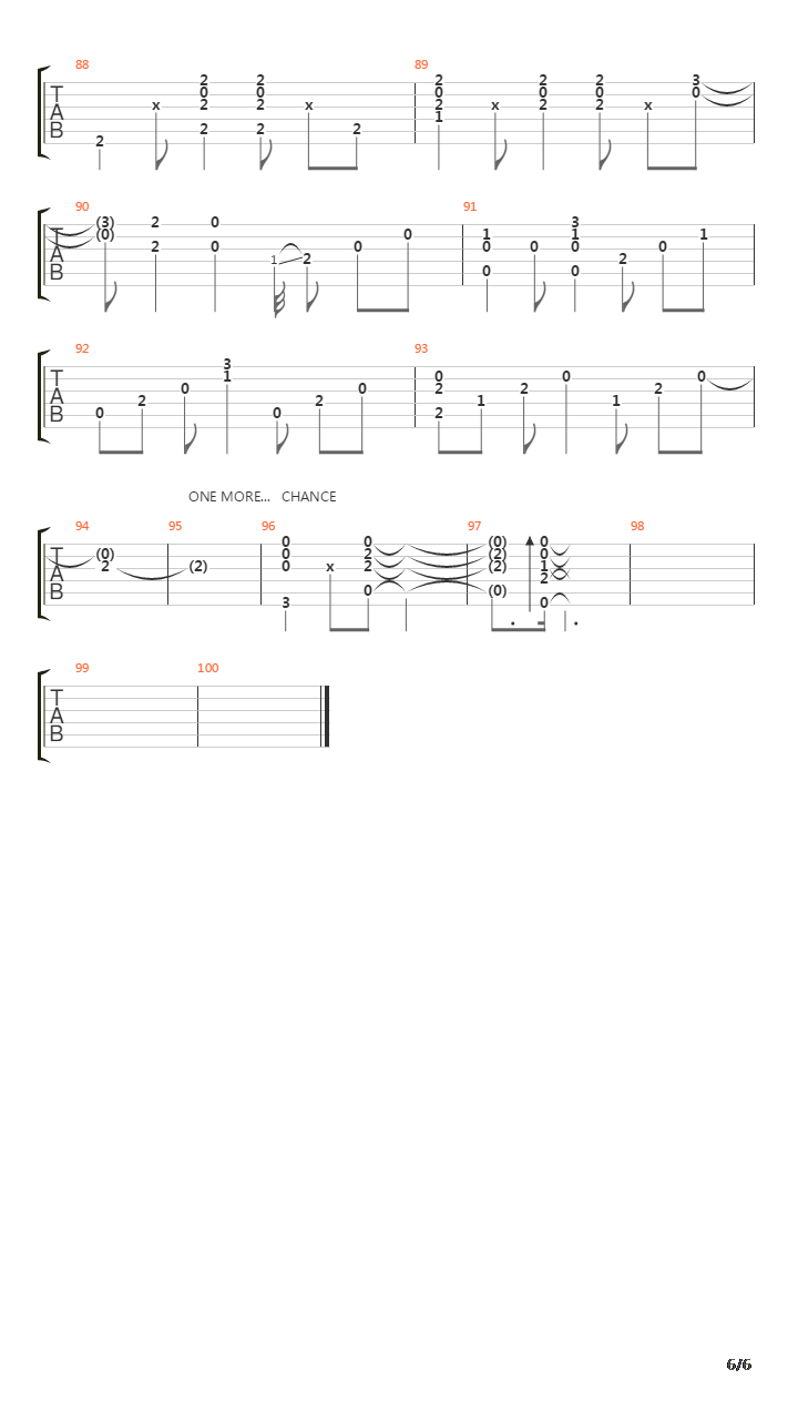 One More Chance吉他谱