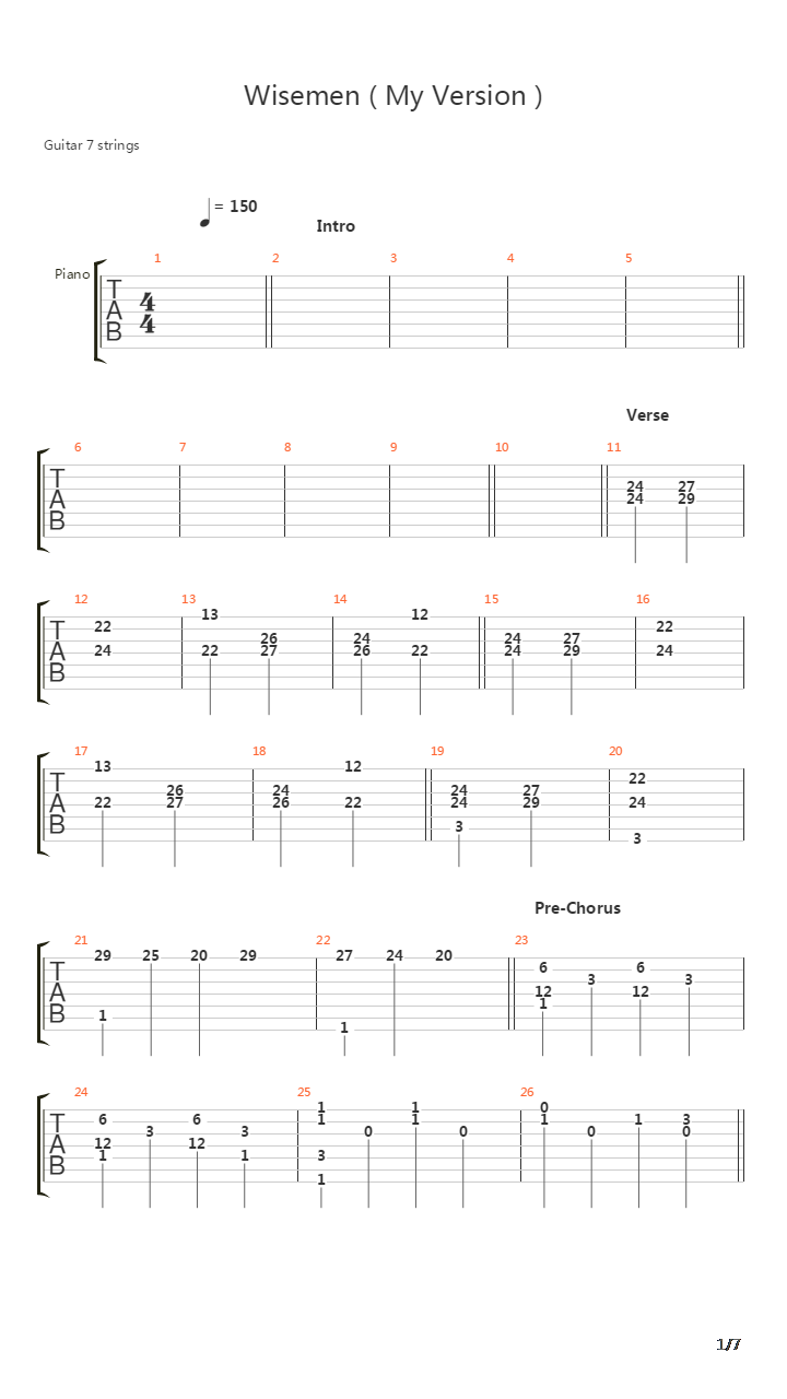 Wiseman吉他谱