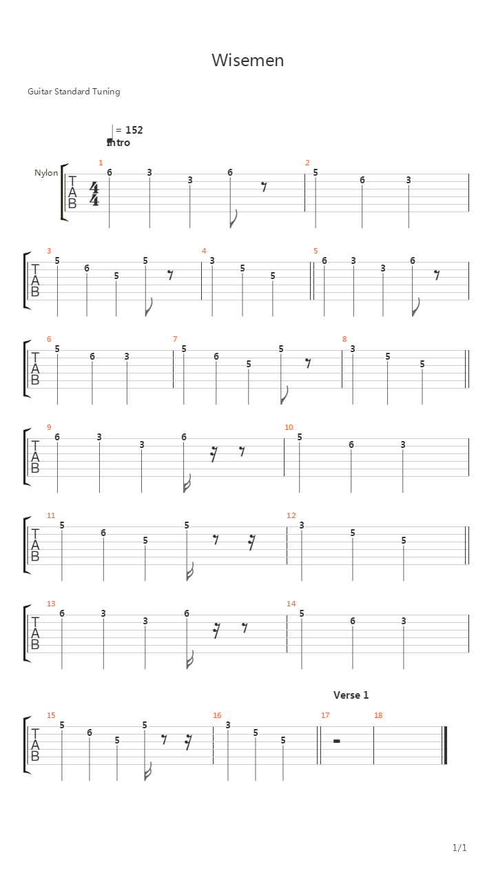 Wisemen吉他谱