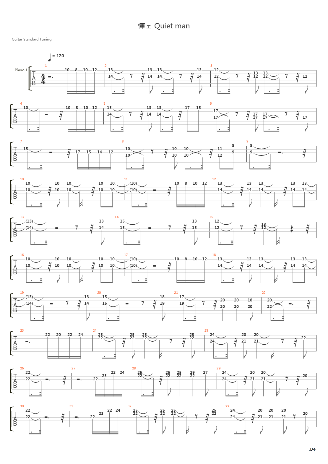 Quiet Man吉他谱