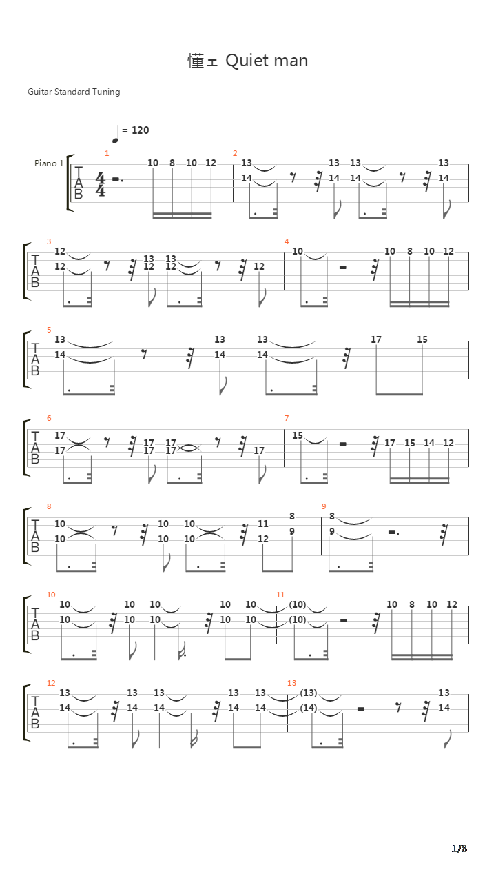 Quiet Man吉他谱