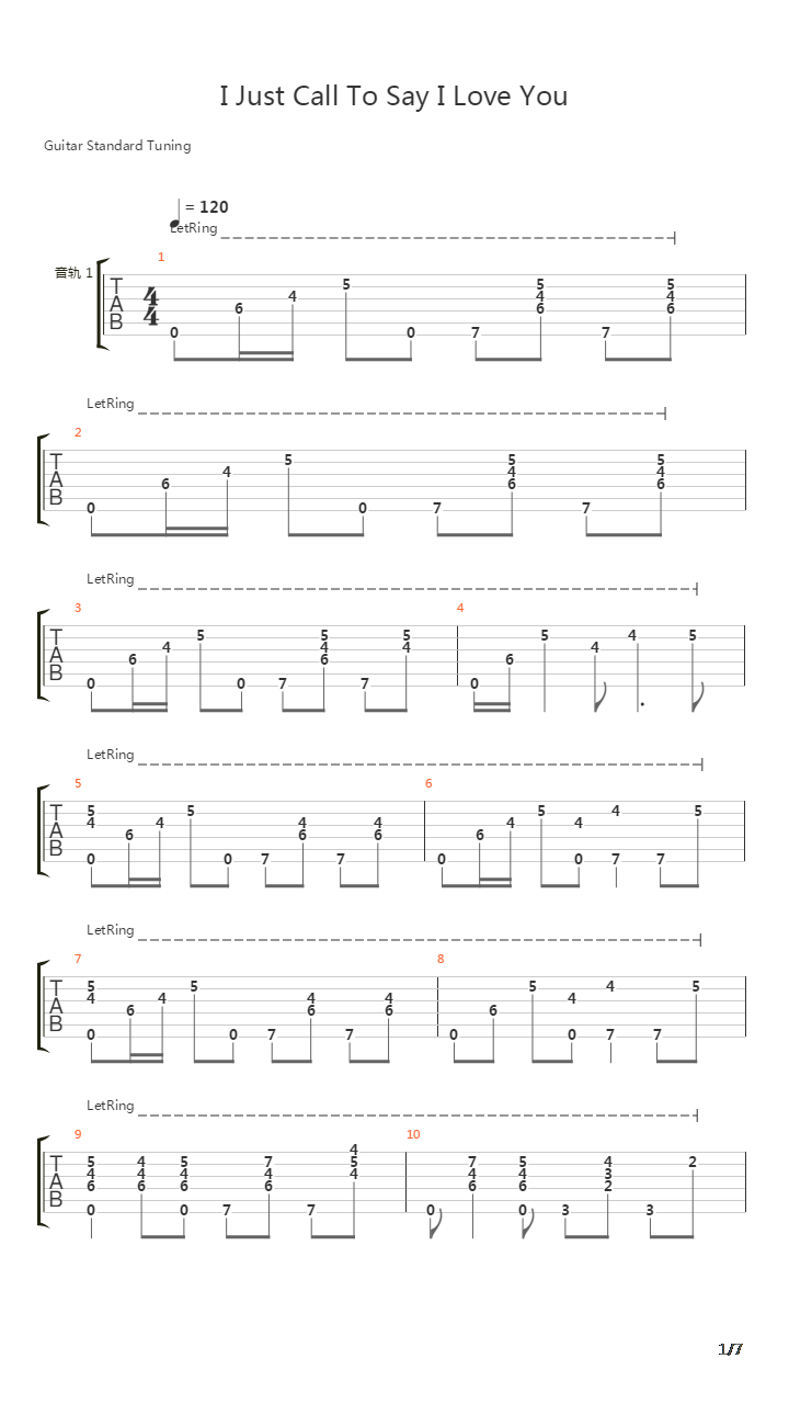 I Just Call To Say I Love You吉他谱