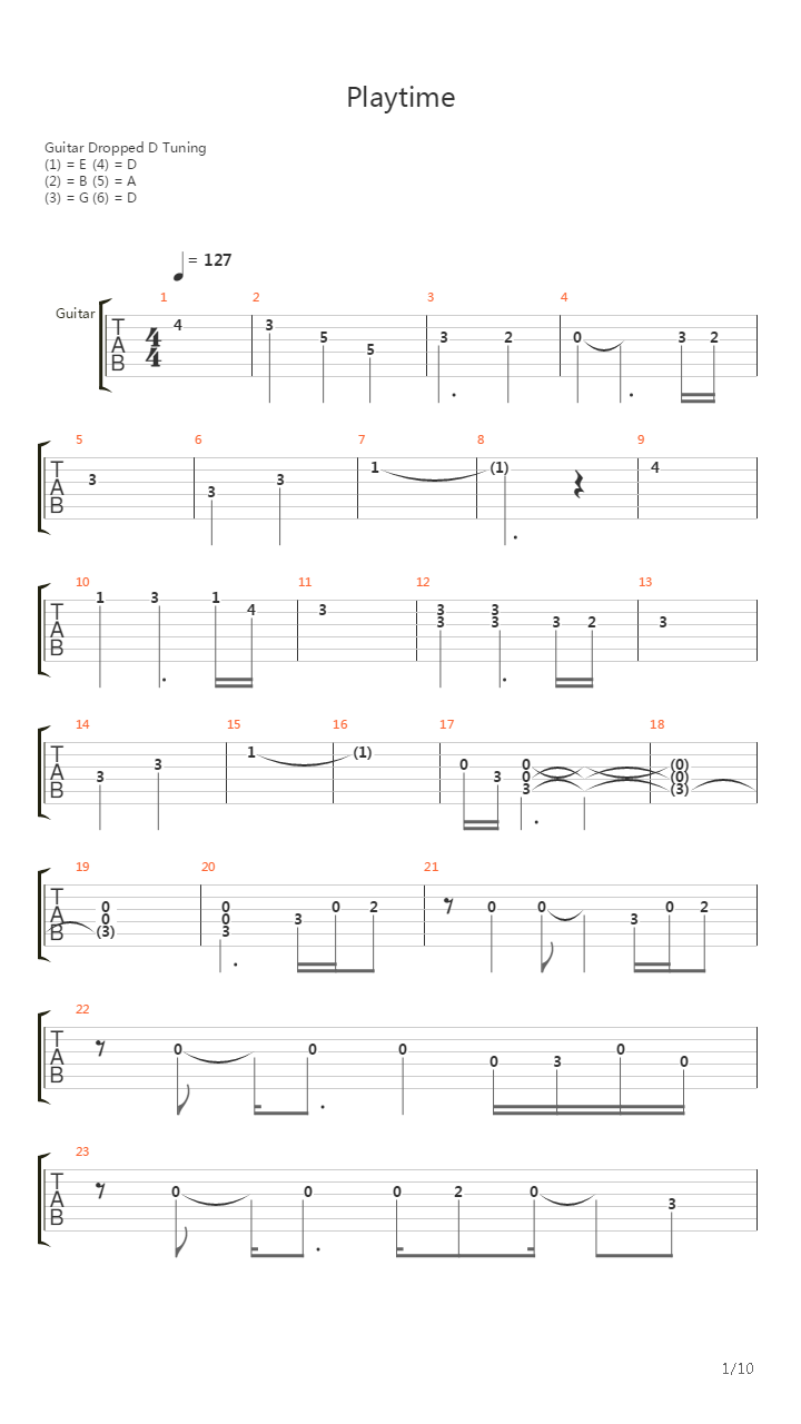 Playtime吉他谱