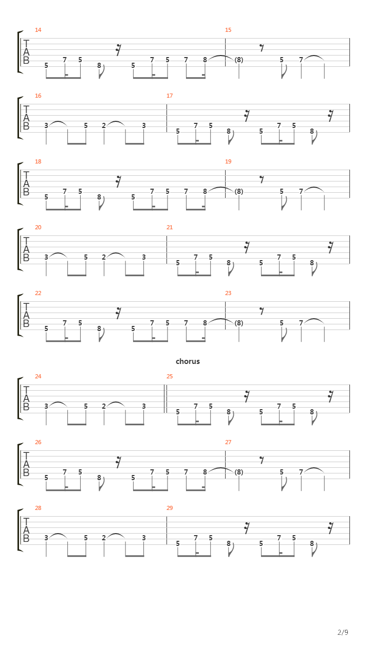 8 Miles吉他谱