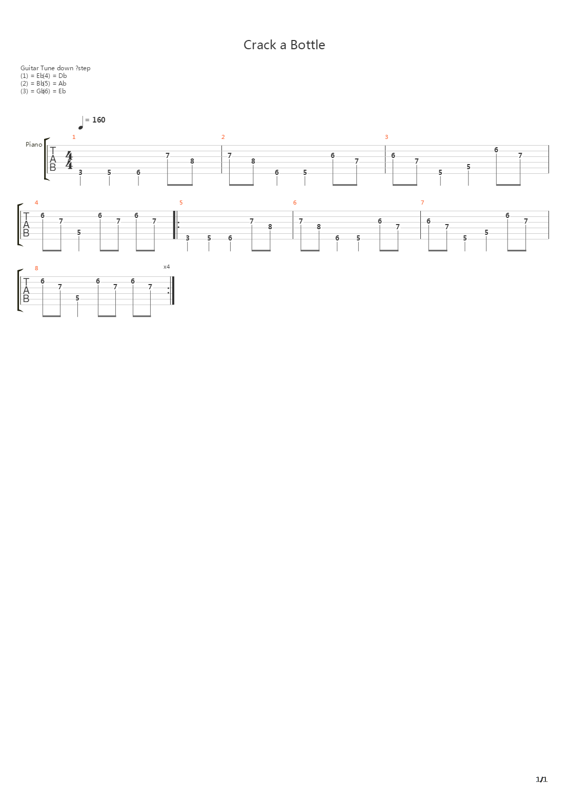 Crack A Bottle吉他谱
