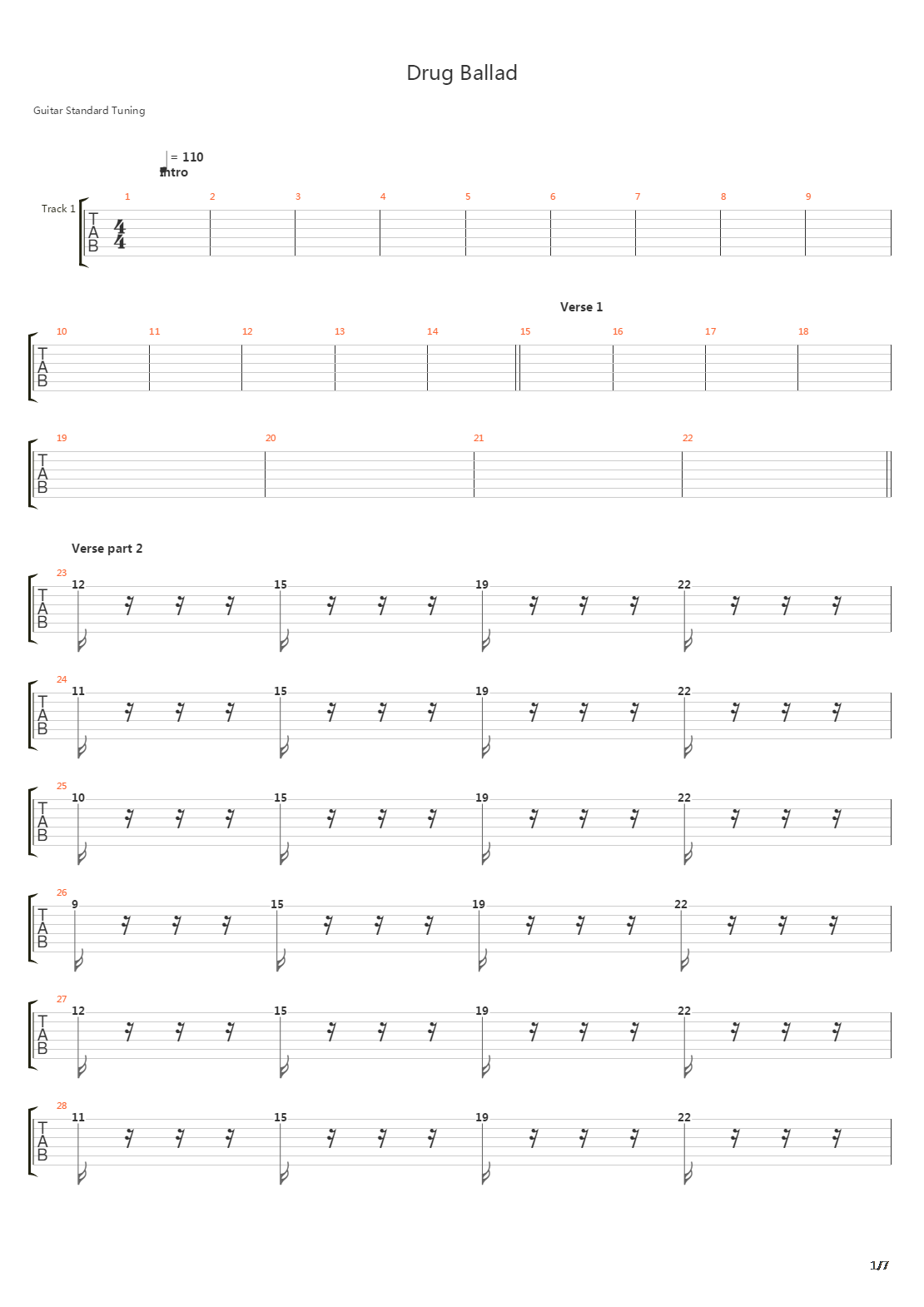 Drug Ballad吉他谱