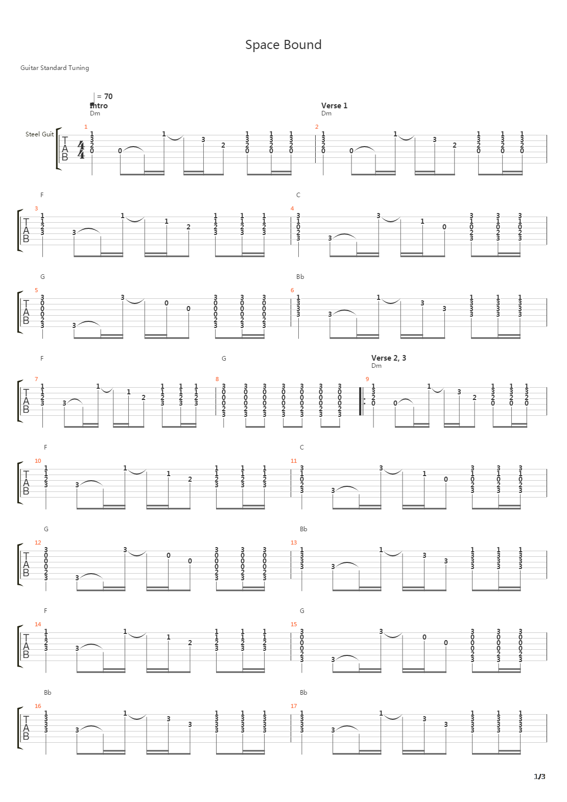 Space Bound吉他谱