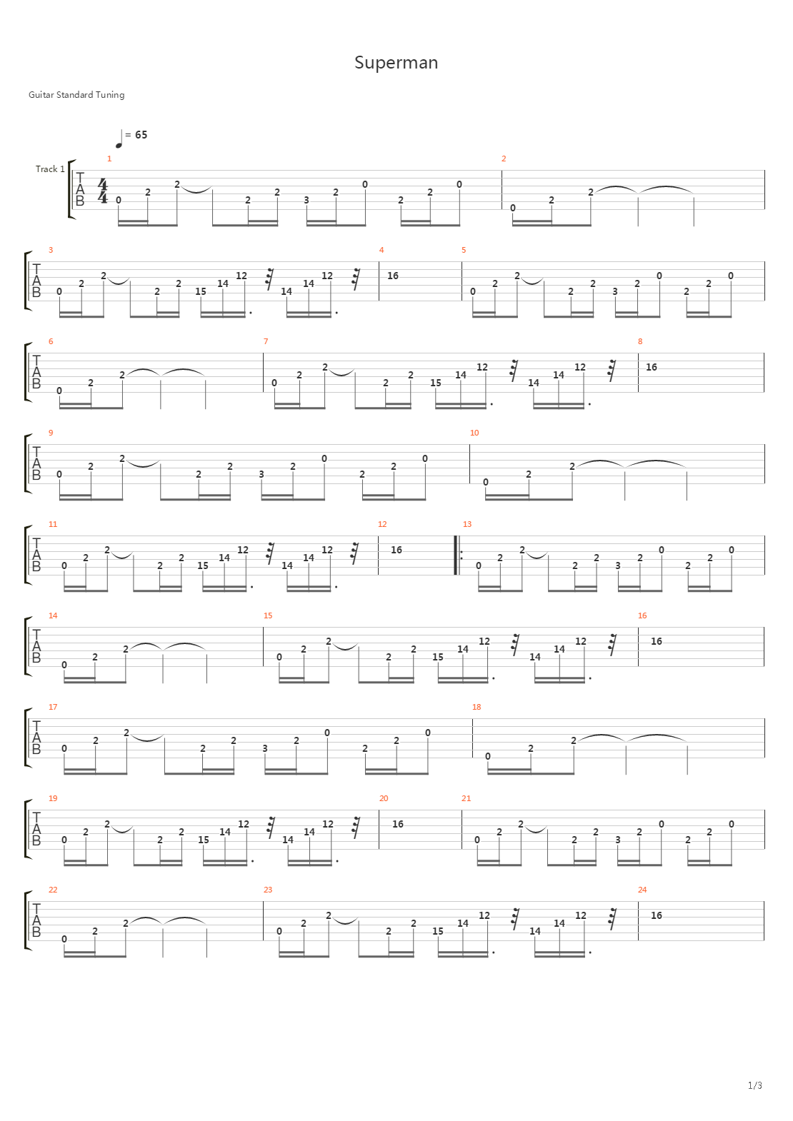 Superman吉他谱
