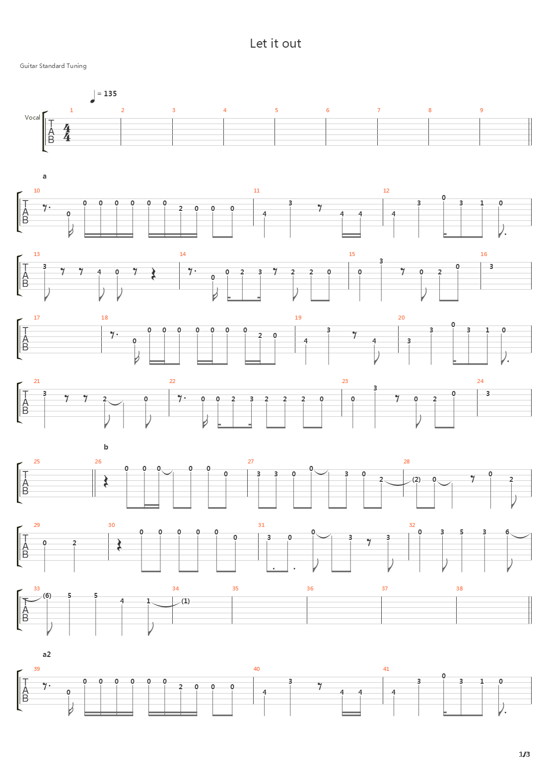 Let it out吉他谱