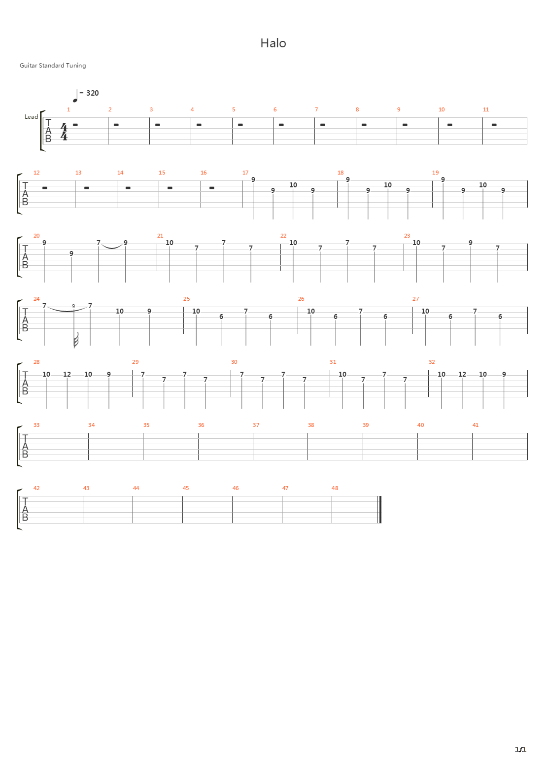 Halo吉他谱