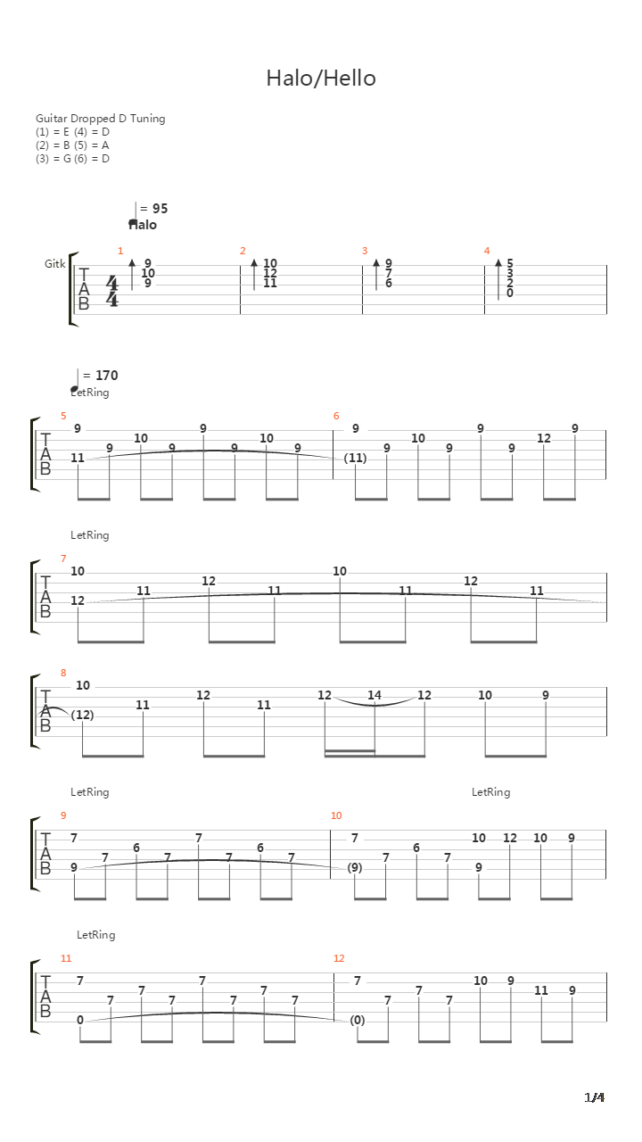 Halo吉他谱
