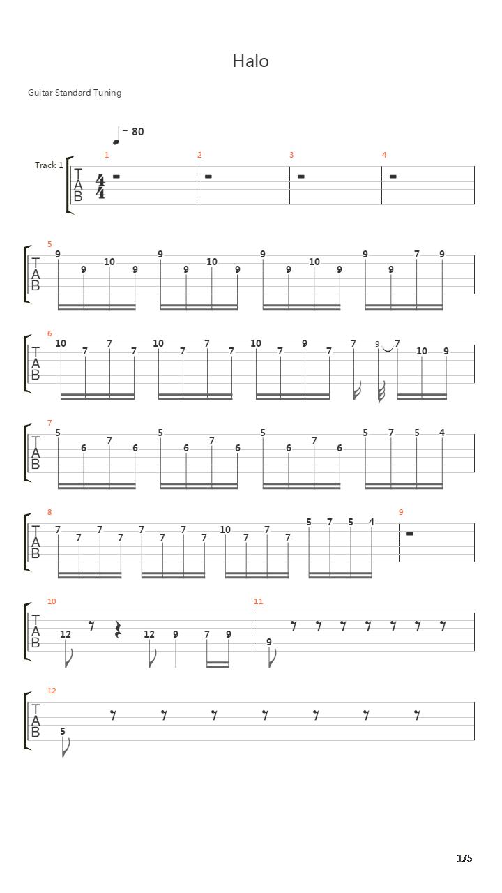 Halo吉他谱