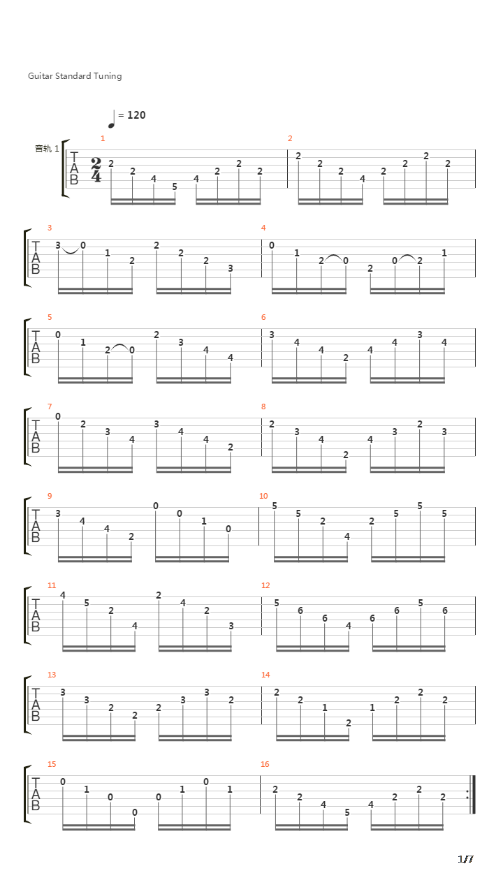 音乐会练习曲1号吉他谱