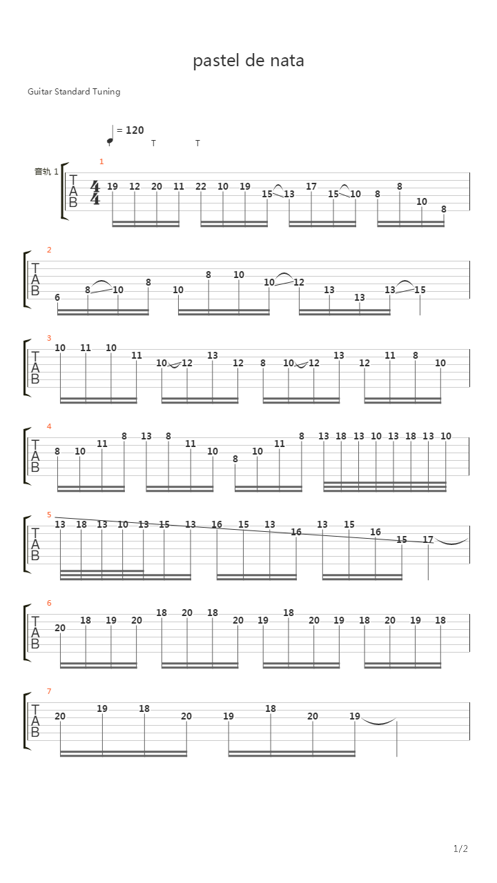 Pastel De Nata吉他谱