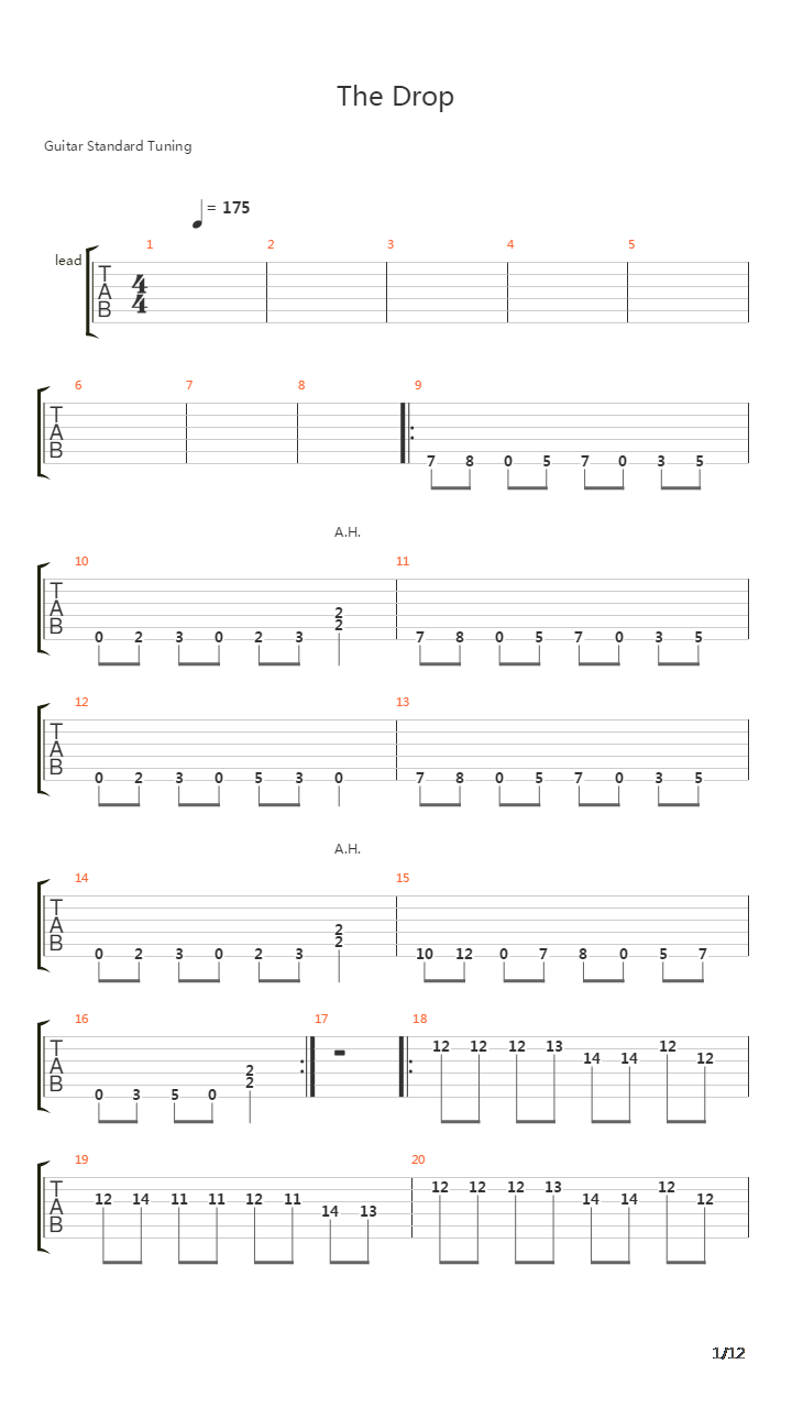The Drop吉他谱