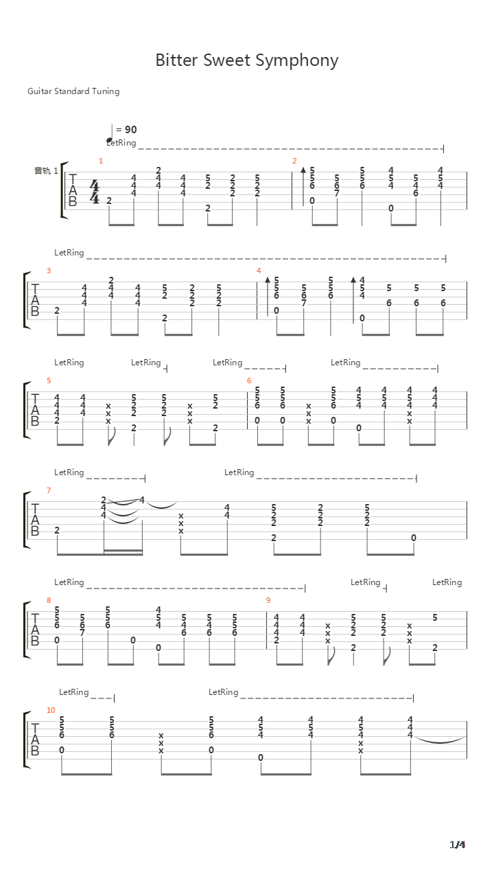 Bitter Sweet Symphony吉他谱