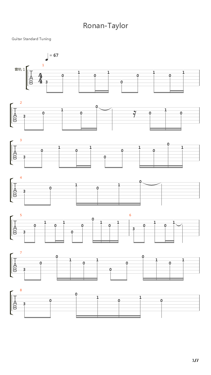 Ronan吉他谱