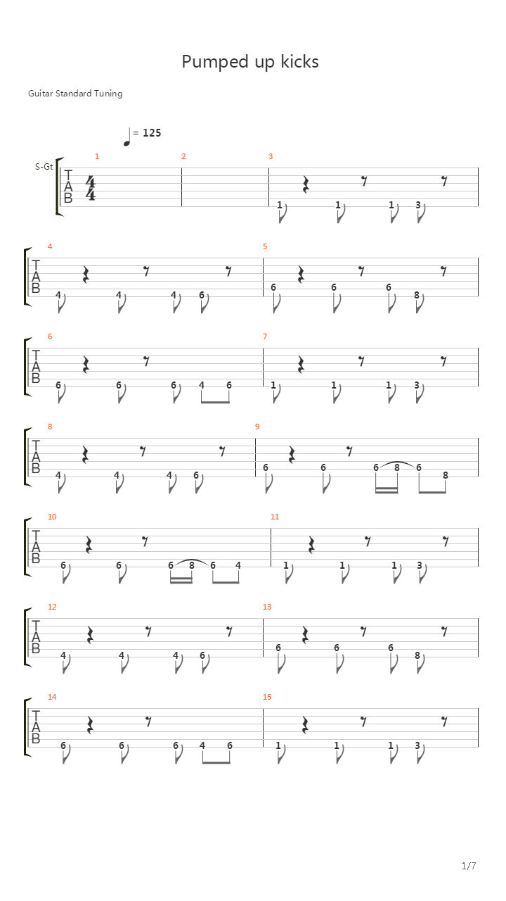 Pumped Wp Kicks吉他谱