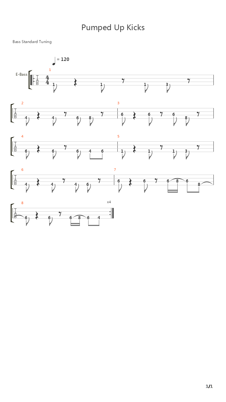 Pumped Wp Kicks吉他谱