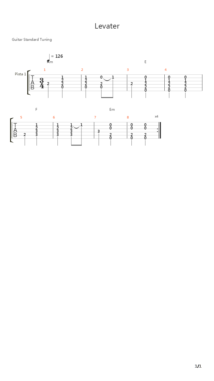 Levater吉他谱