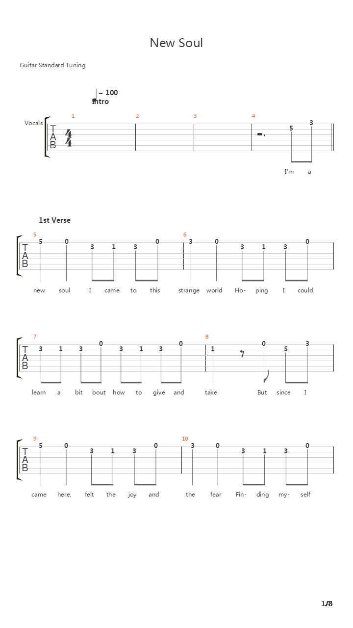 New Soul吉他谱