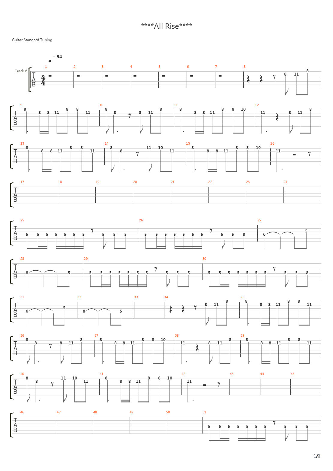All Rise吉他谱