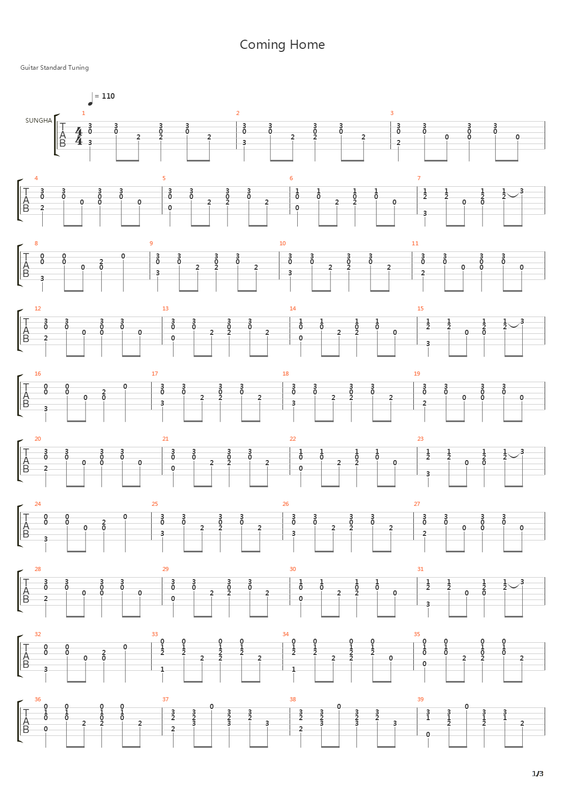 Coming Home吉他谱