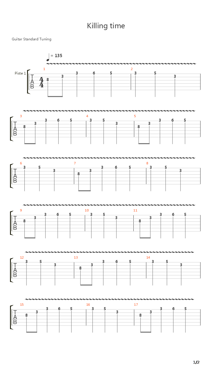 Killing Time吉他谱
