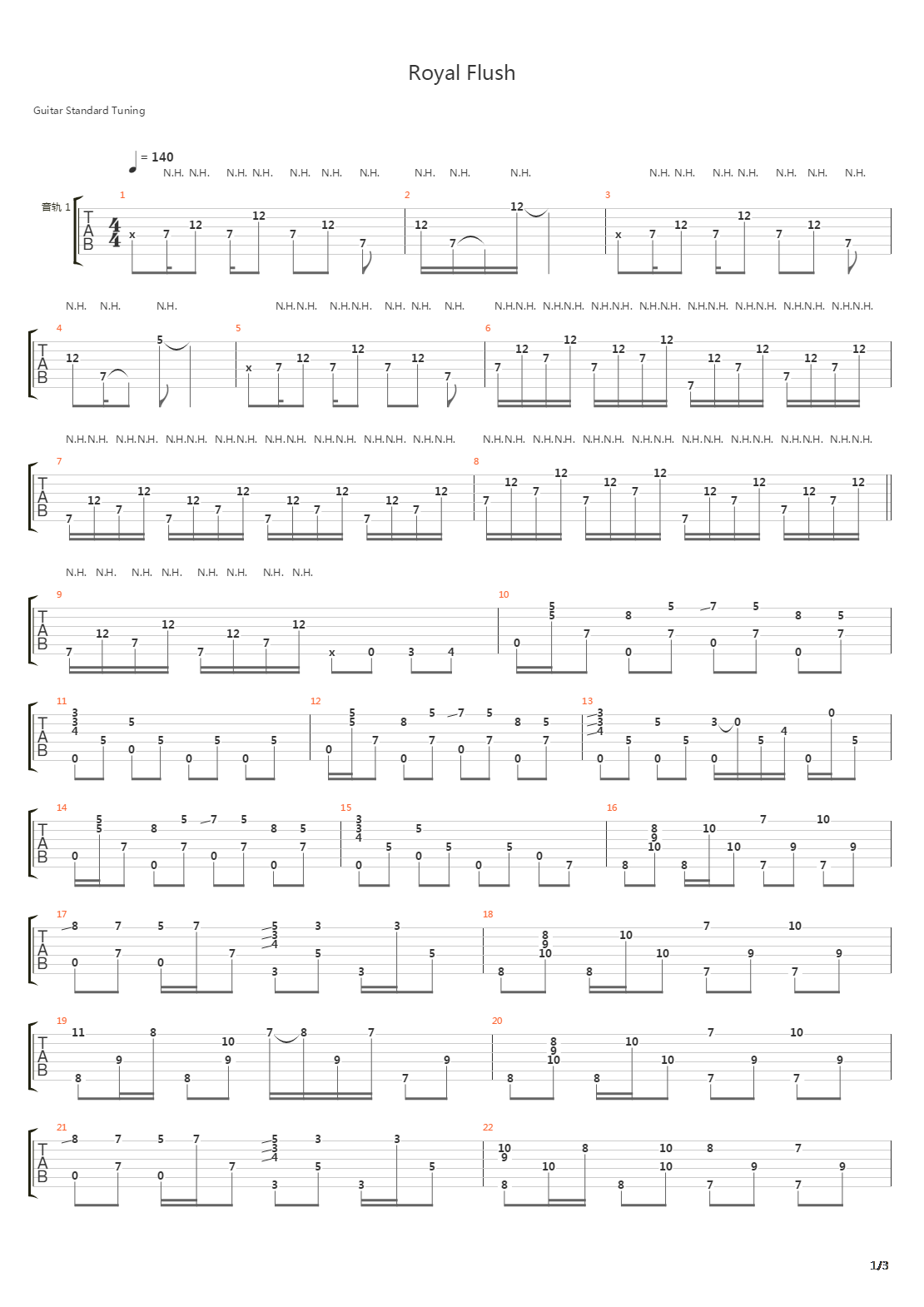Royal Flush吉他谱