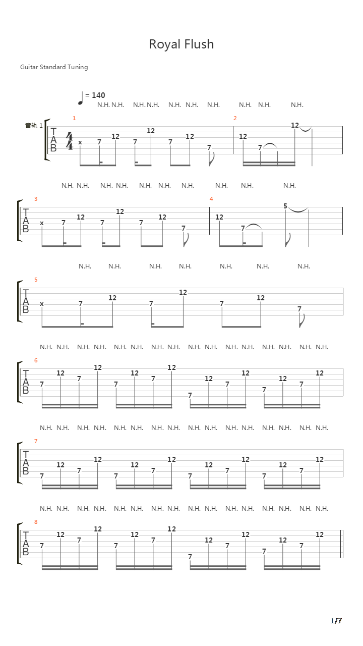 Royal Flush吉他谱