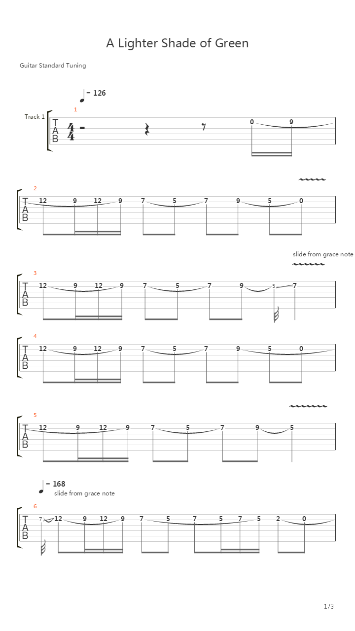 A Lighter Shade Of Green吉他谱