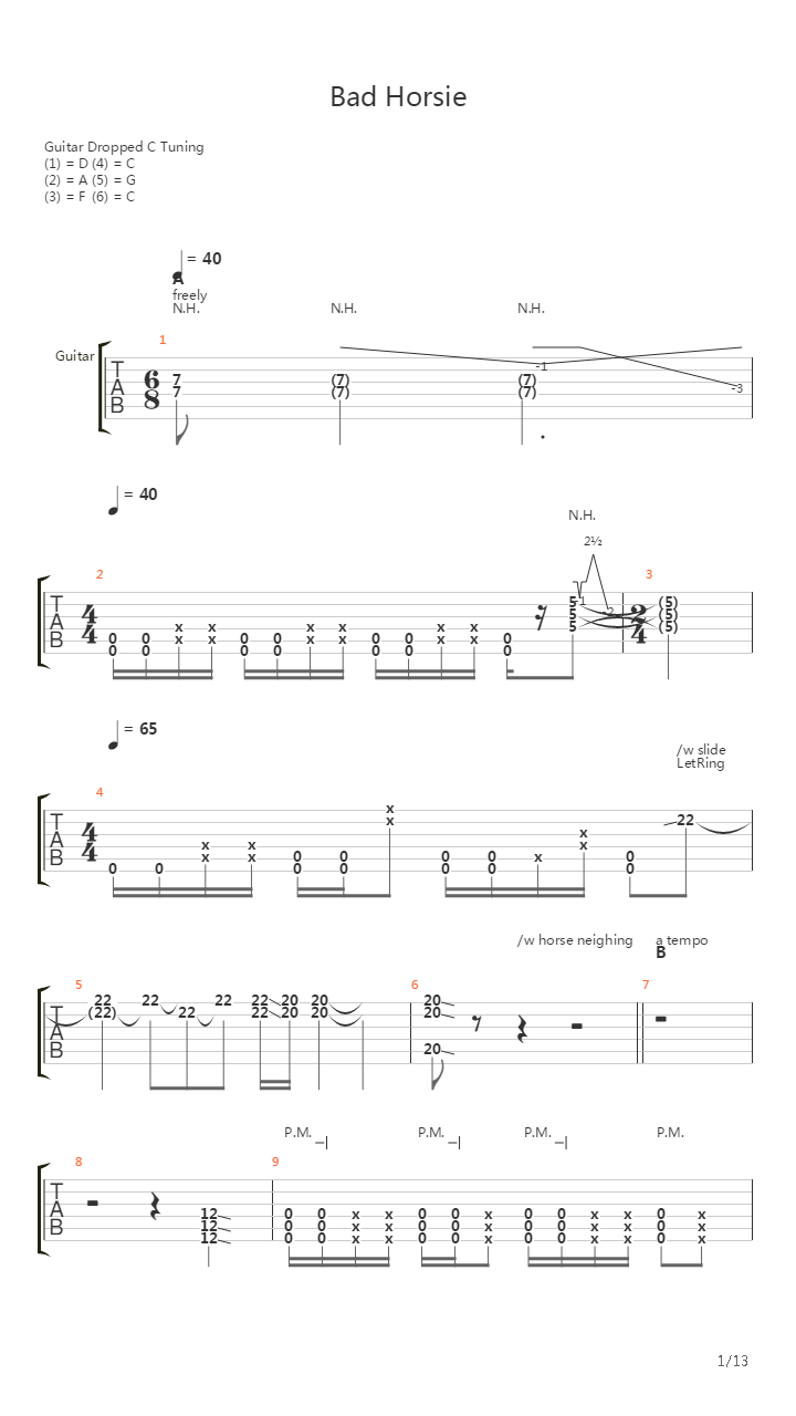 Bad Horsie吉他谱