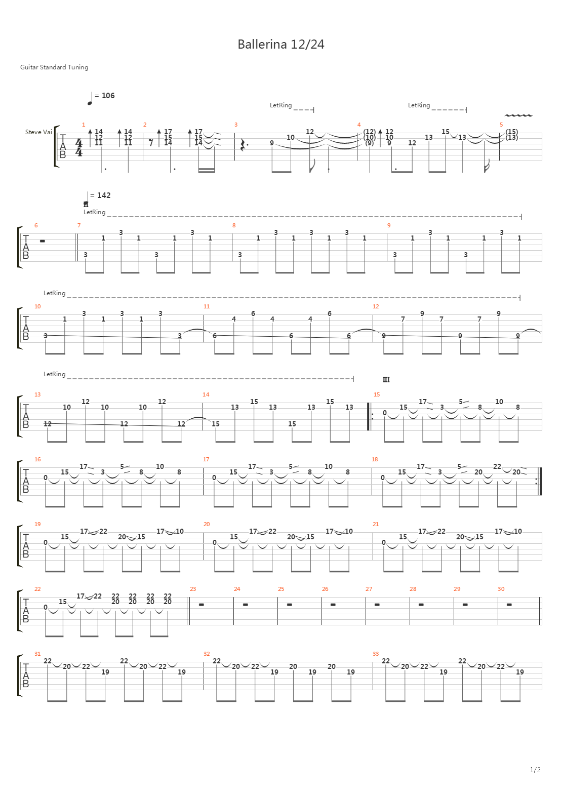 Ballerina 12 24吉他谱