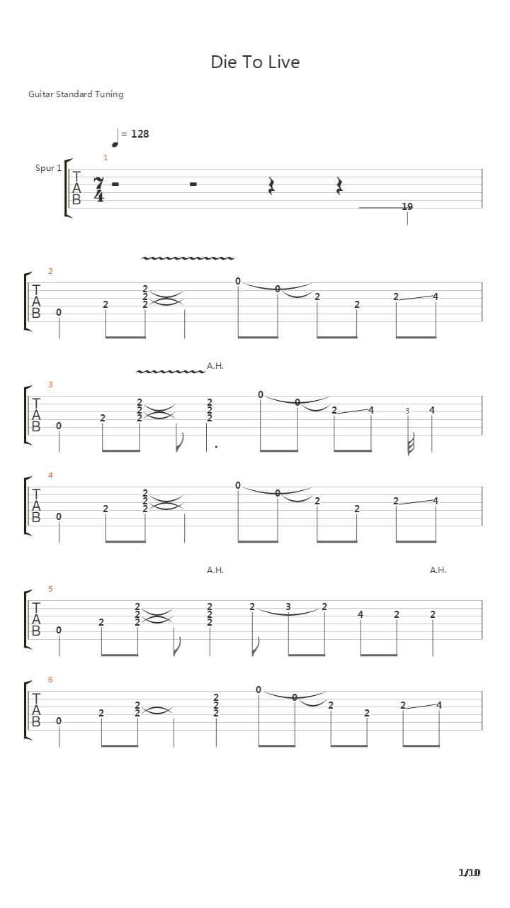 Die To Live吉他谱