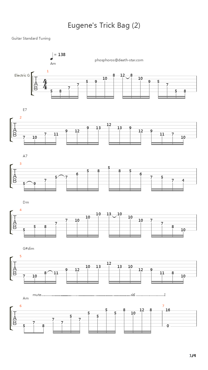 Eugenes Trick Bag吉他谱