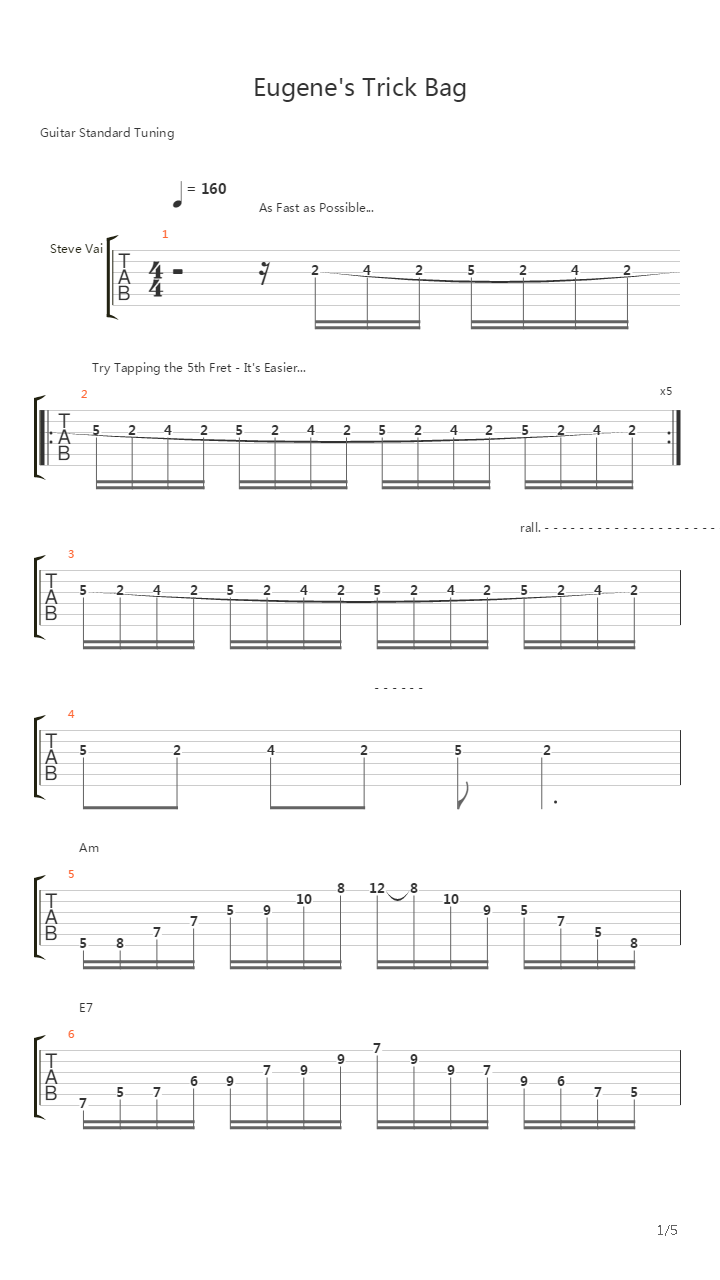 Eugenes Trick Bag吉他谱