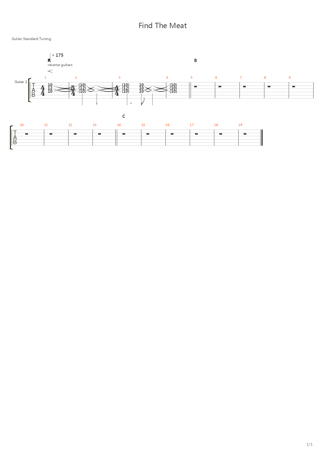 Find The Meat吉他谱