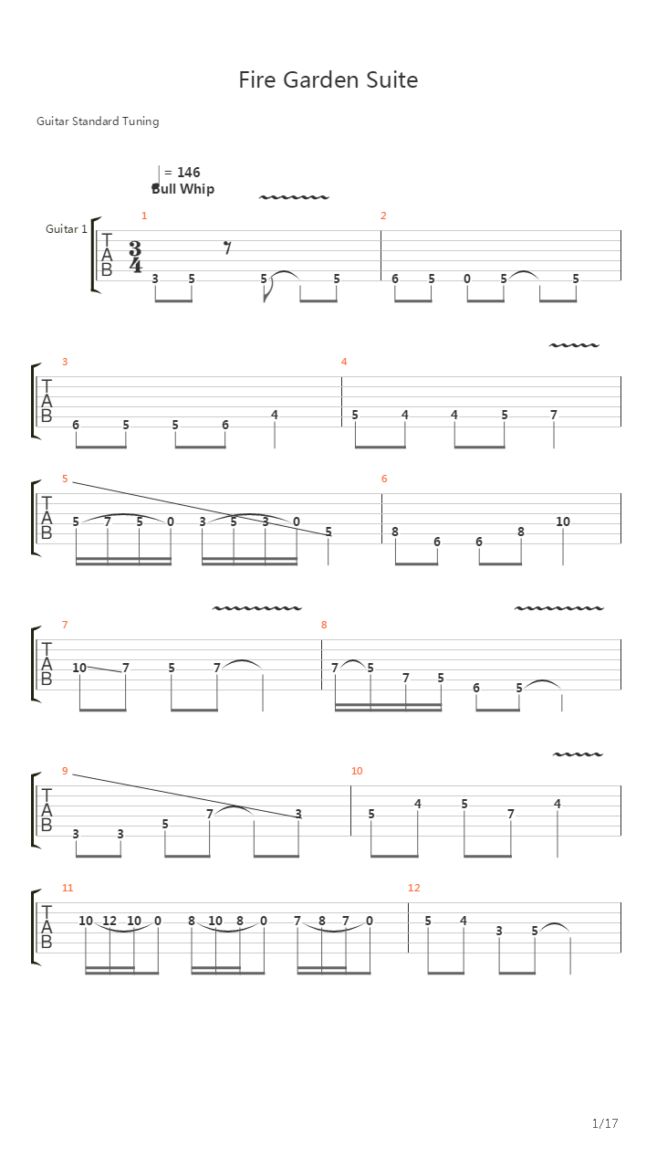 Fire Garden Suite吉他谱