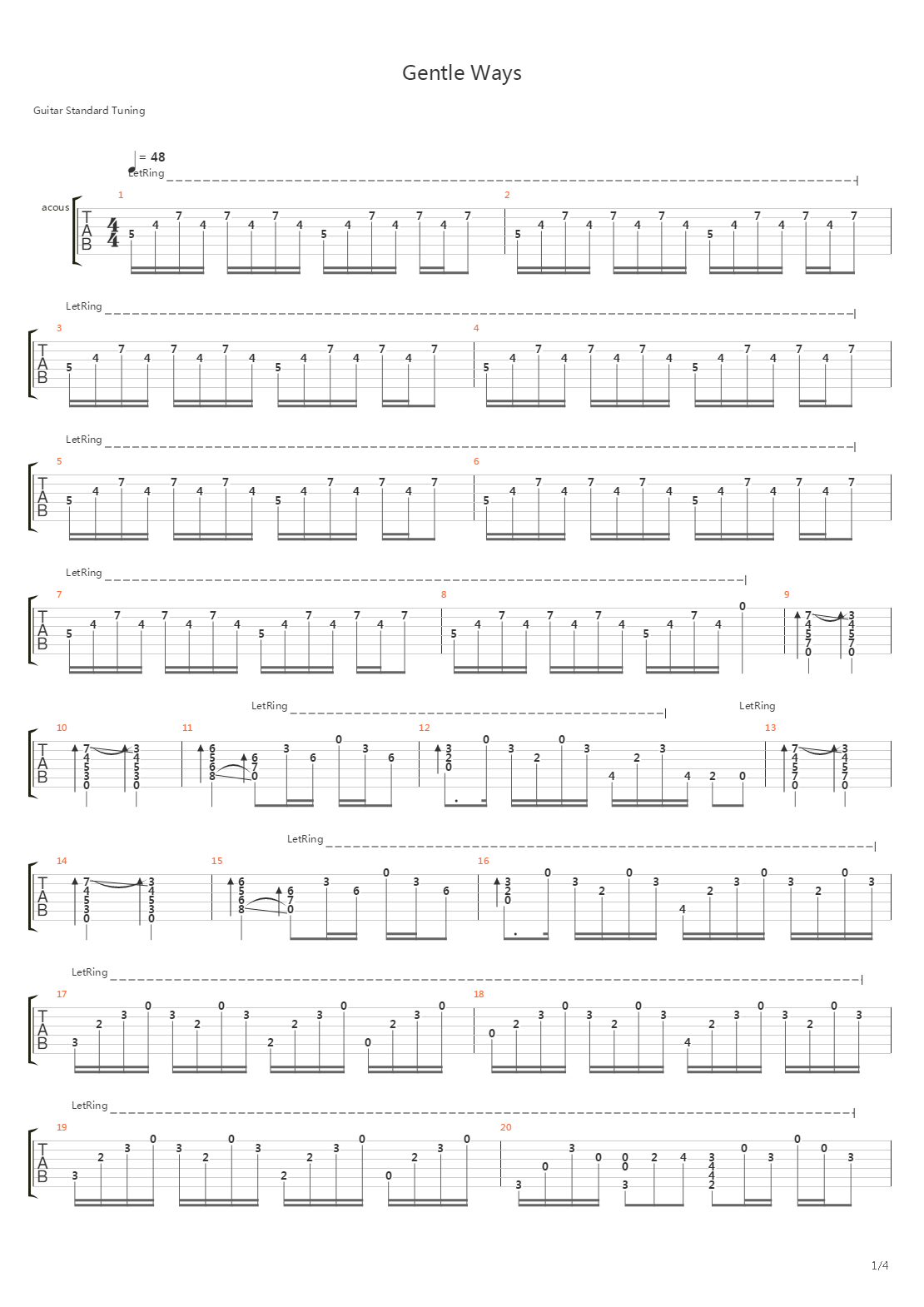 Gentle Ways吉他谱