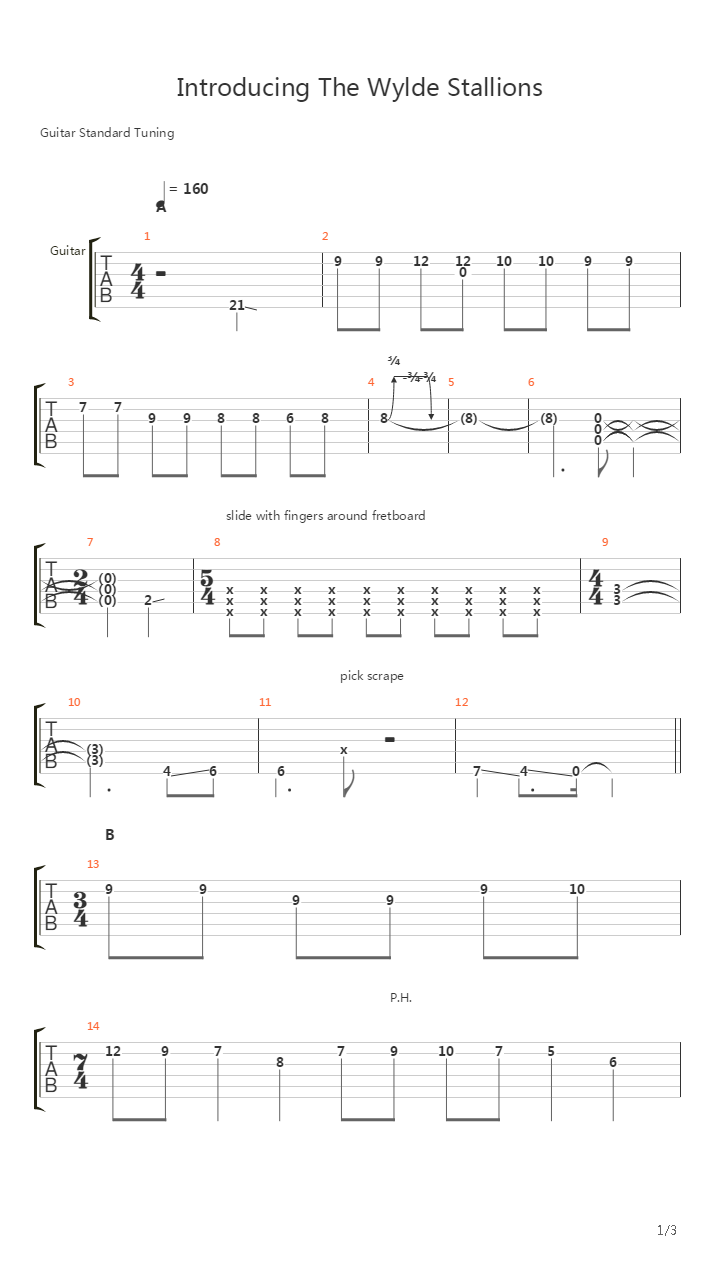 Introducing The Wylde Stallions吉他谱