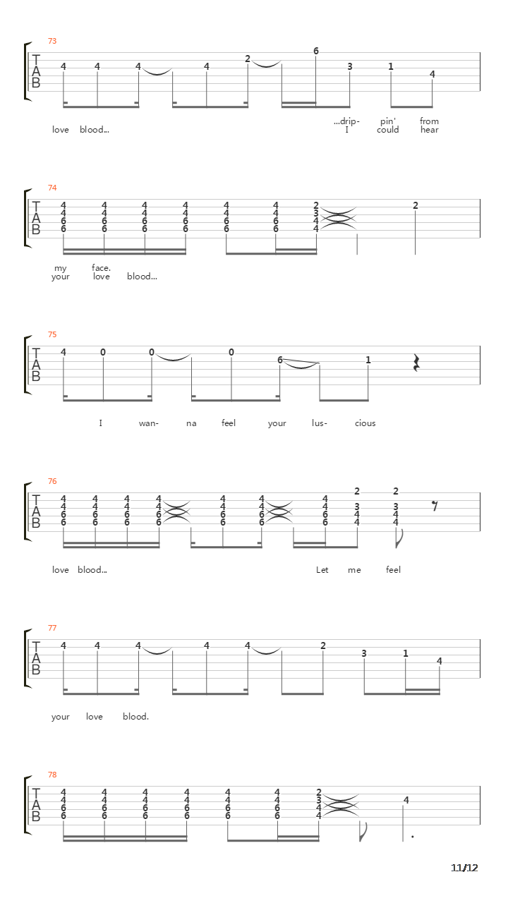 Love Blood吉他谱