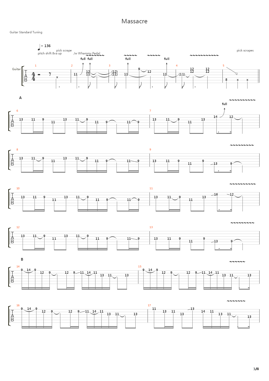 Massacre吉他谱