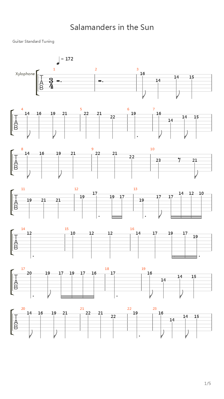 Salamanders In The Sun吉他谱