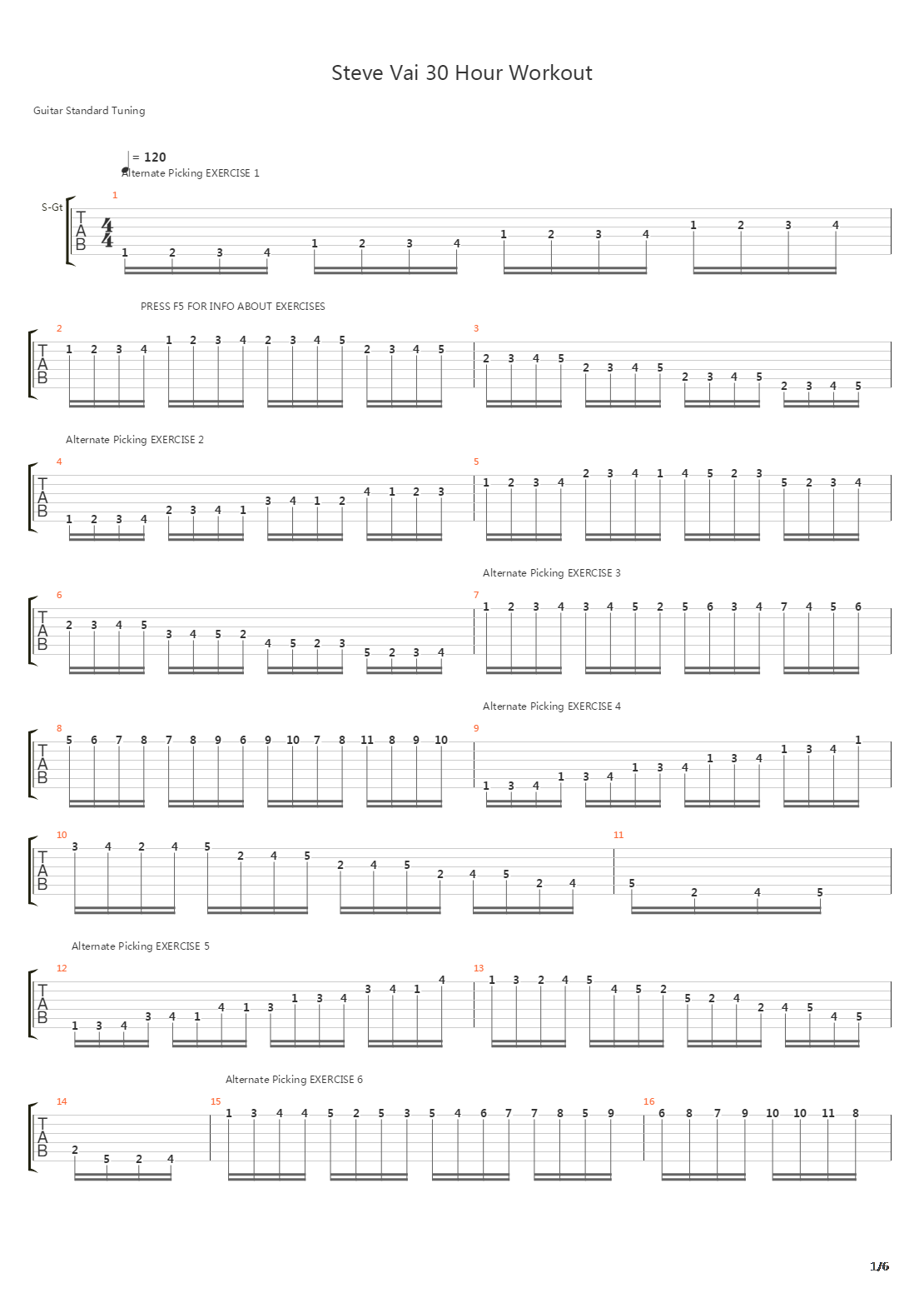 Steve Vais 30 Hour Guitar Workout吉他谱