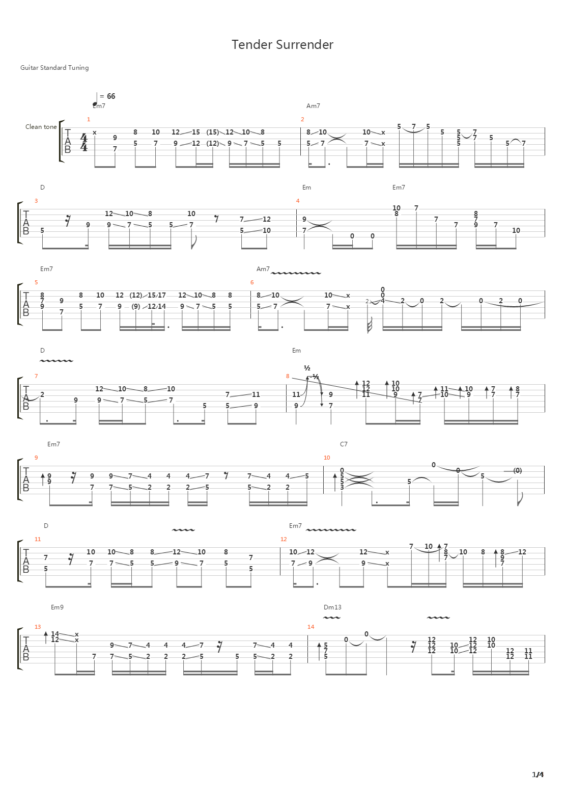 Tender Surrender吉他谱